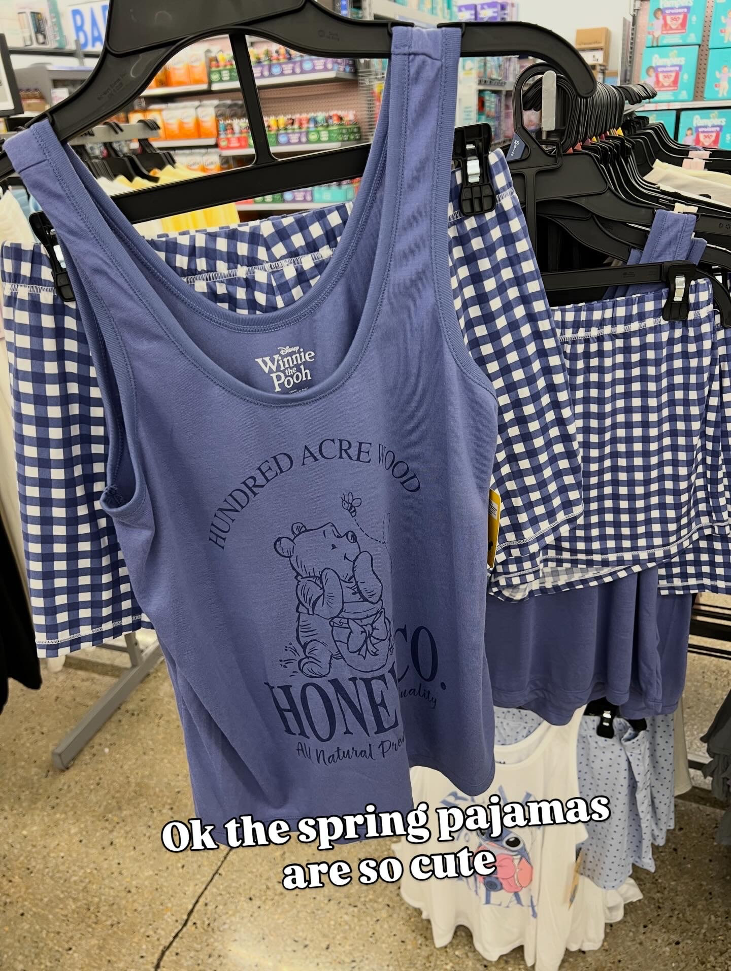 Winnie the Pooh and gingham cuteness in the pajama department at Walmart! Several more styles, tap the product to see them all. 