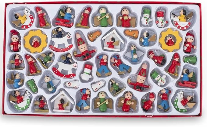 Amazon.com: BestPysanky Set of 48 German Style Miniature Wooden Christmas Ornaments : Home & Kitc... | Amazon (US)