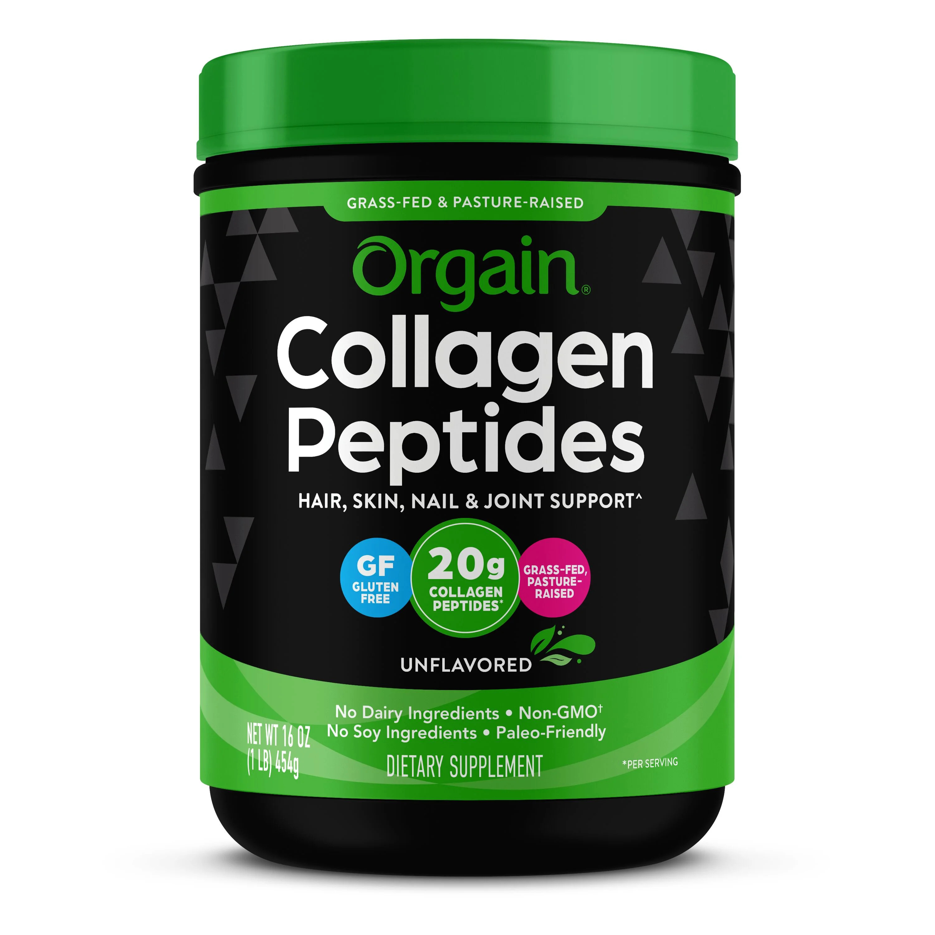 Orgain Hydrolyzed Grass Fed Collagen Peptides Powder, Unflavored, 20g Collagen, 1lb | Walmart (US)