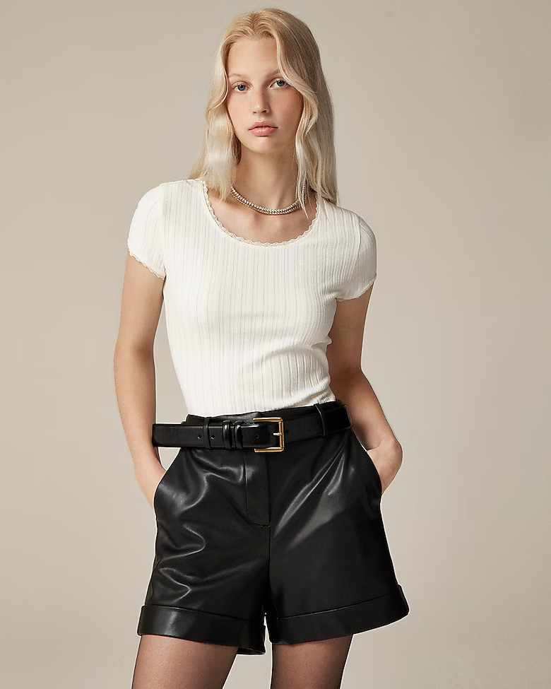 Pointelle short-sleeve T-shirt | J. Crew US