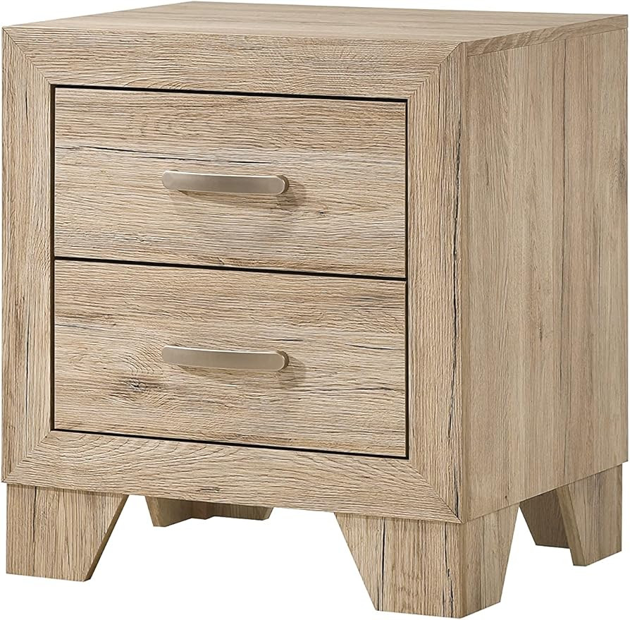 Acme Miquell 2-Drawer Wooden Nightstand in Natural | Amazon (US)