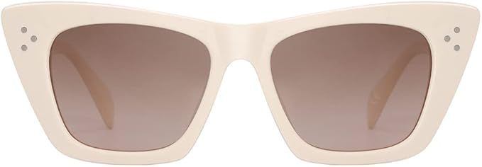 2020 VentiVenti Cat Eye Sunglasses For Women Polarized Trendy Plastic Frame With Rivet | Amazon (US)