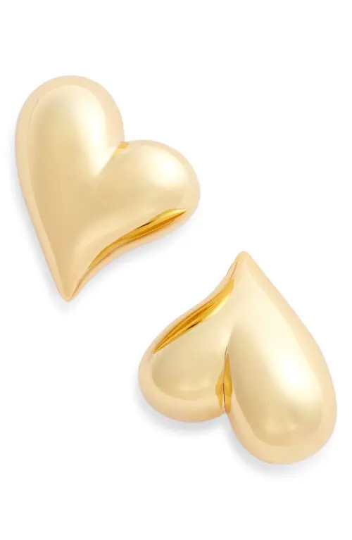 JENNY BIRD Art Heart Button Stud Earrings in High Polish Gold at Nordstrom | Nordstrom