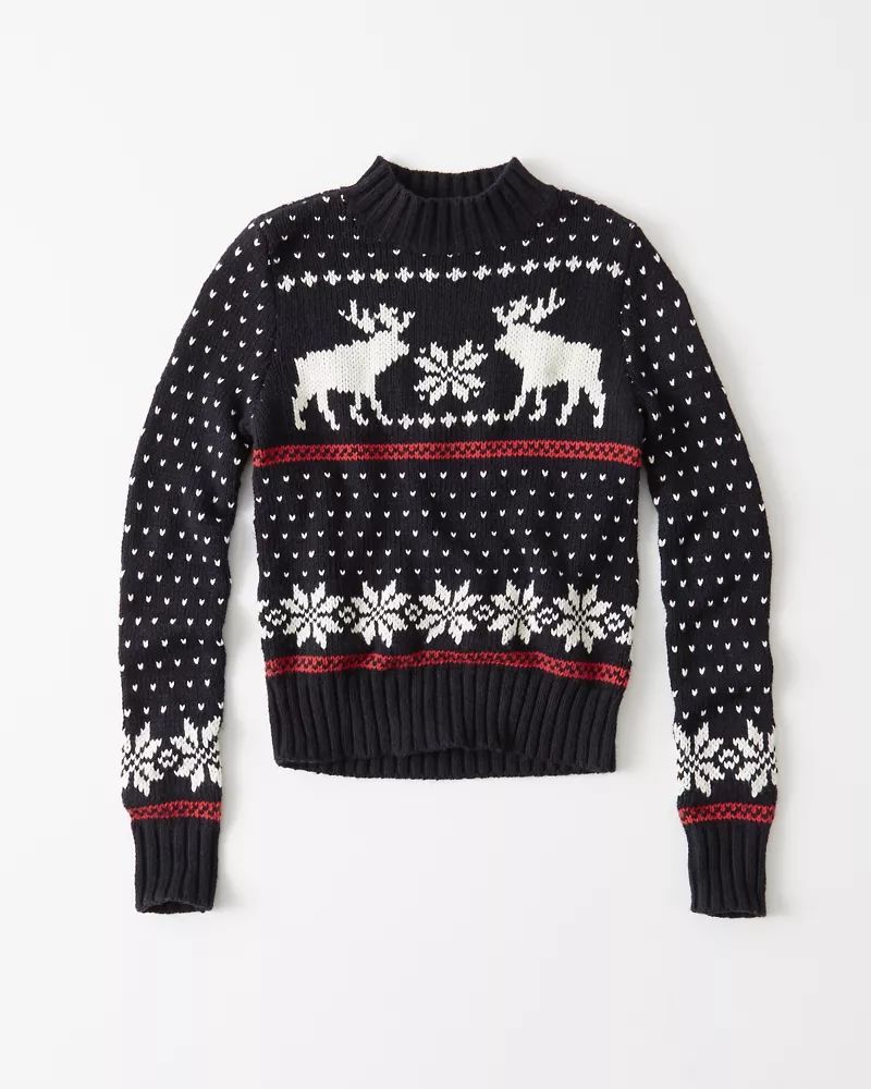 Moose Fairisle Mock Neck Sweater | Abercrombie & Fitch US & UK