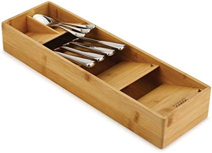 Joseph Joseph 85168 DrawerStore Compact Cutlery Organizer Kitchen Drawer Tray, Small, Bamboo | Amazon (US)