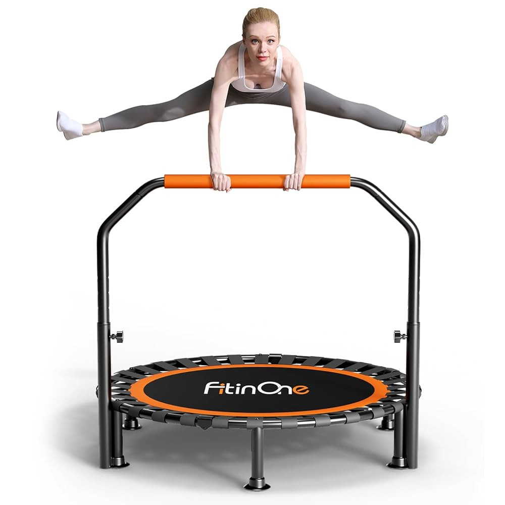 40"/48" Foldable Mini Trampoline Load 330lbs, Portable Exercise Rebounder with Durable Bungee Ban... | Amazon (US)