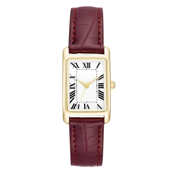 Time and Tru Gold Tone Ladies Watch with Leather Strap | Walmart (US)