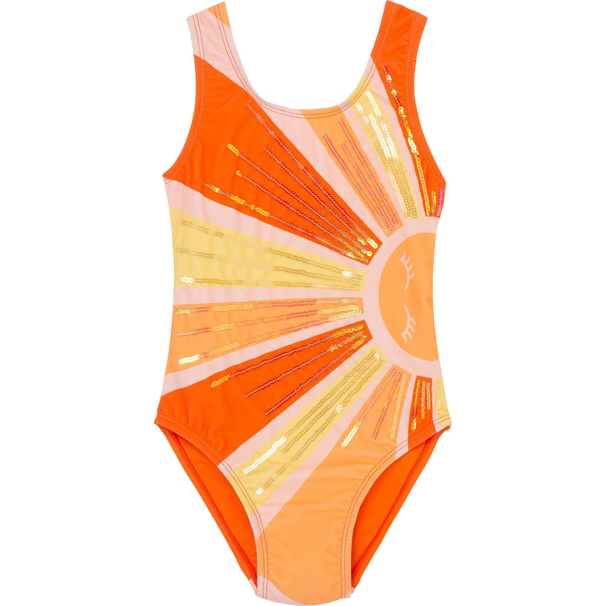 Sequin Sun Swimsuit, Coral | Maisonette