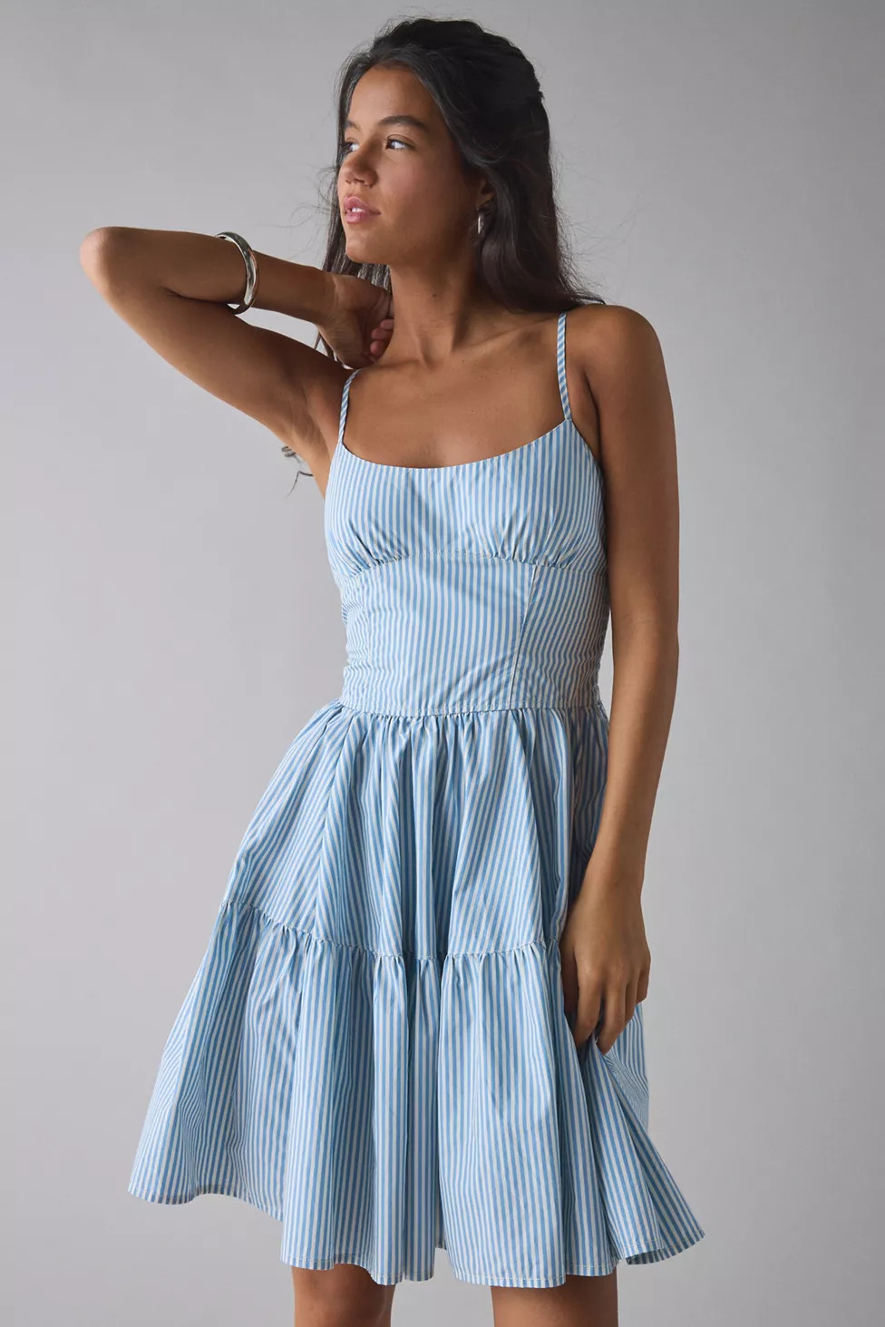 Kimchi Blue Grace Cotton Fit-And-Flare Knee Length Dress | Urban Outfitters (US and RoW)