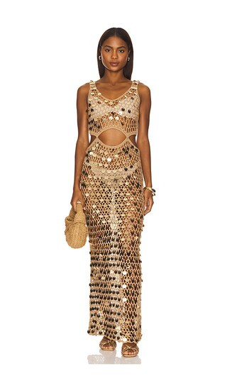 Elena Maxi Dress in Nude | Revolve Clothing (Global)