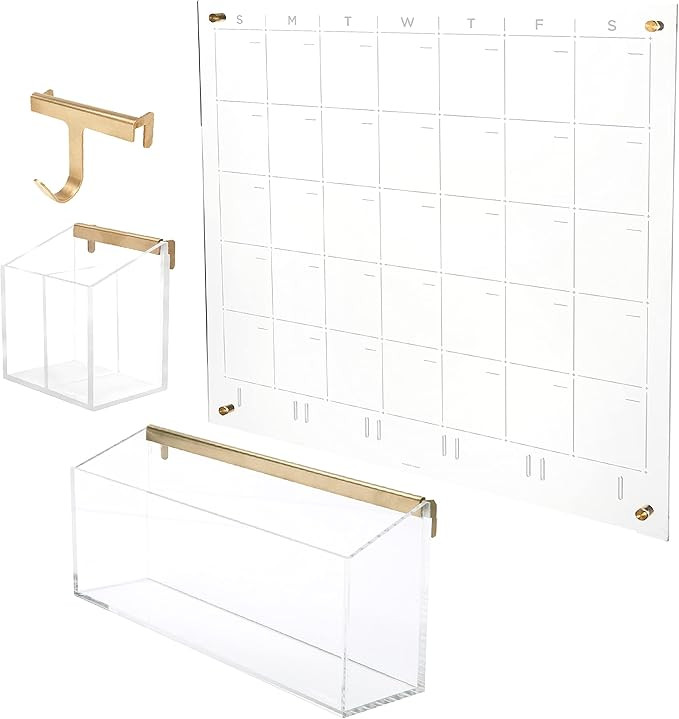 russell+hazel Acrylic Monthly Wall Calendar Bundle, Office Supplies, Includes Monthly Calendar, W... | Amazon (US)