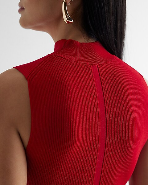 Silky Soft Fitted Mock Neck Sweater Tank | Express