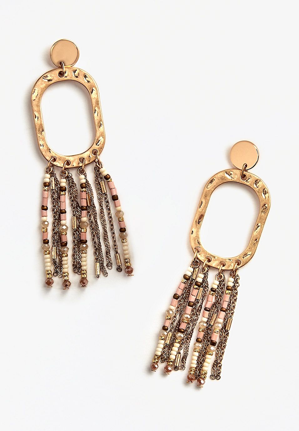 Gold Fringe Drop Earrings | Maurices