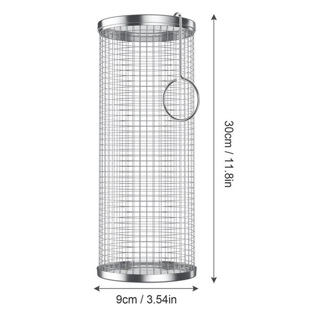 Creative Rolling Grilling Basket, Portable Stainless Steel Wire Mesh Cylinder BBQ Grill Basket, O... | Walmart (US)