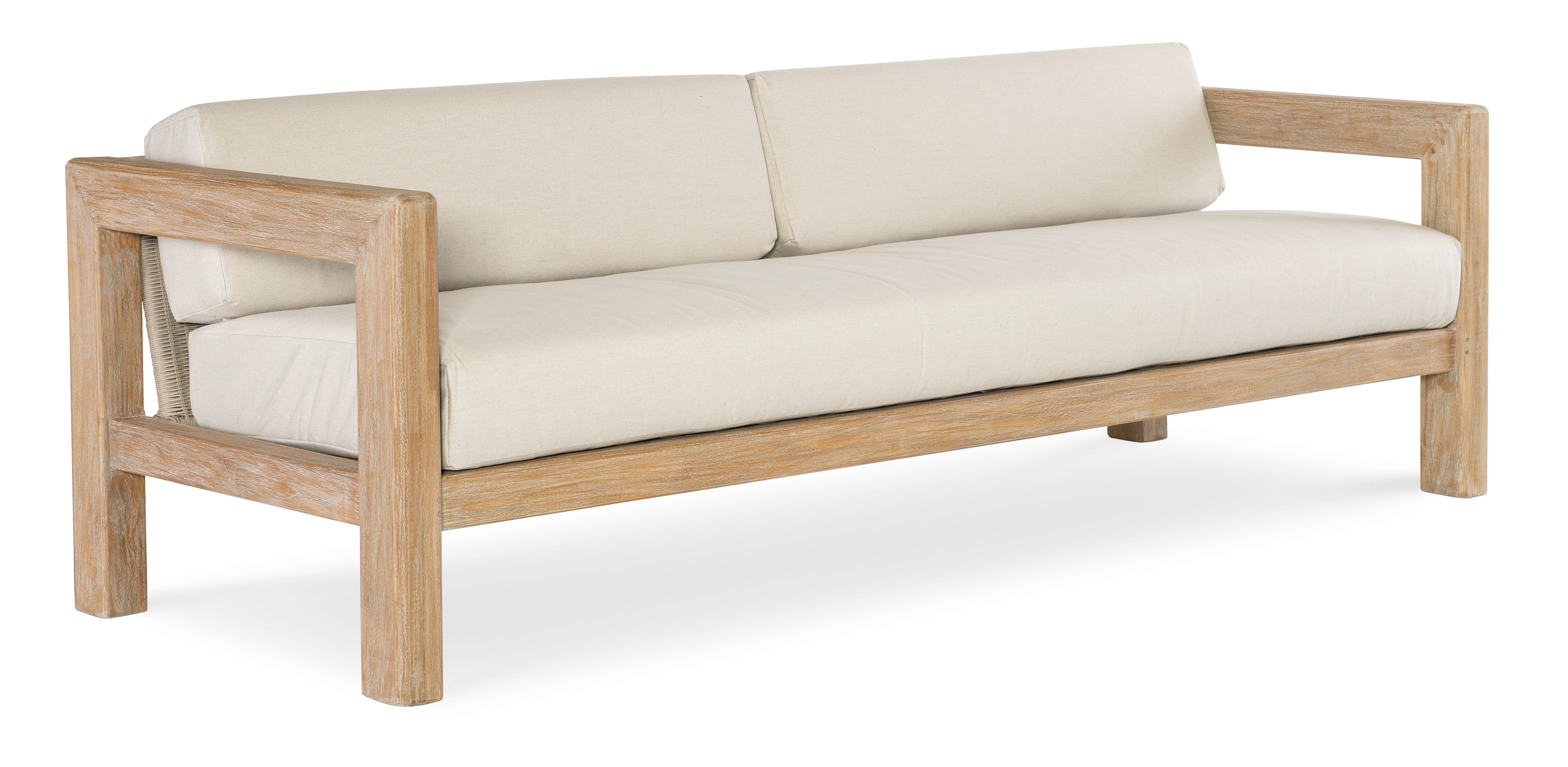 Sunset West Sedona 90" Wide Outdoor Teak Patio Sofa with Cushions | Wayfair | Wayfair North America