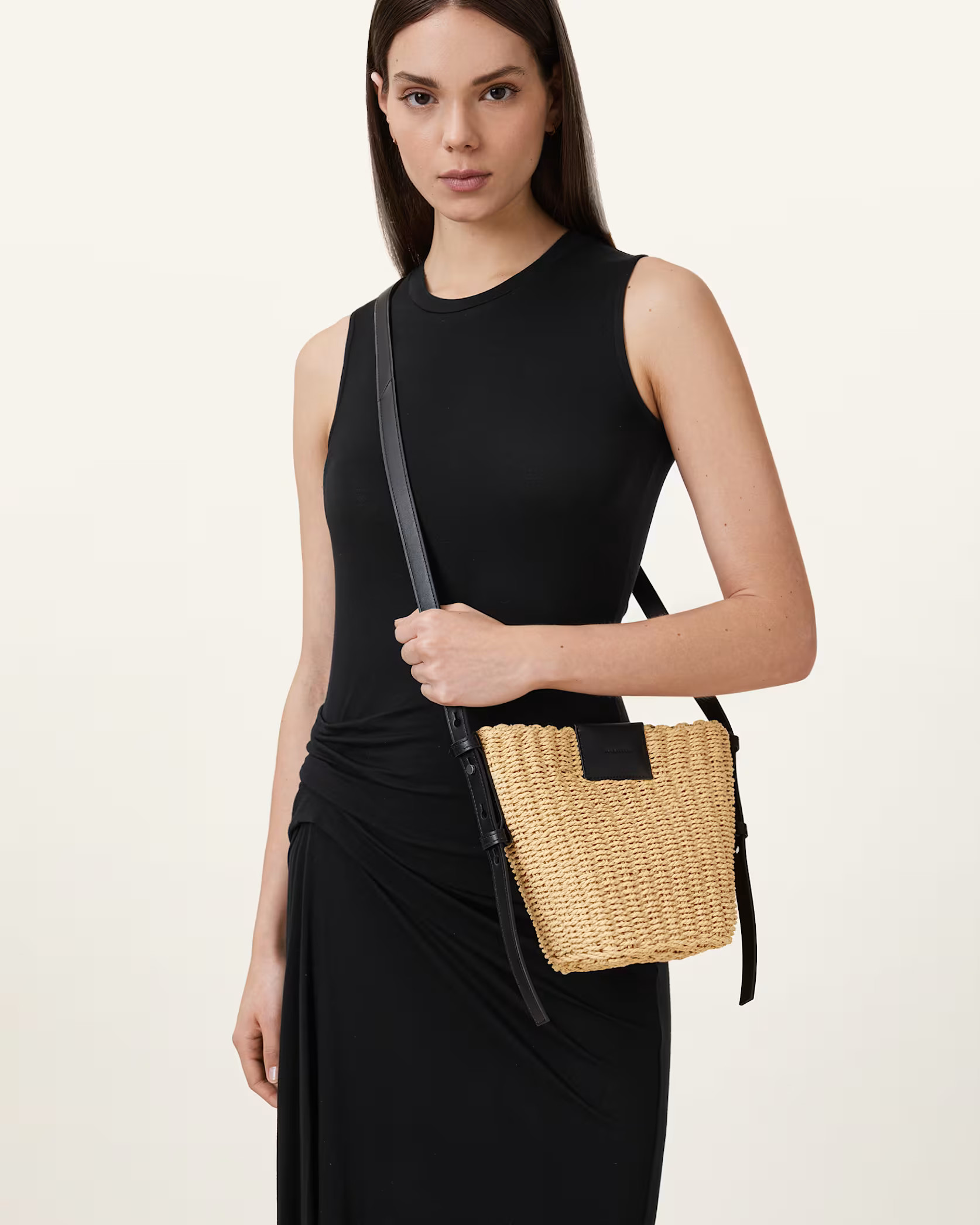 Ebro Woven Straw Cross Body Bag | AllSaints US