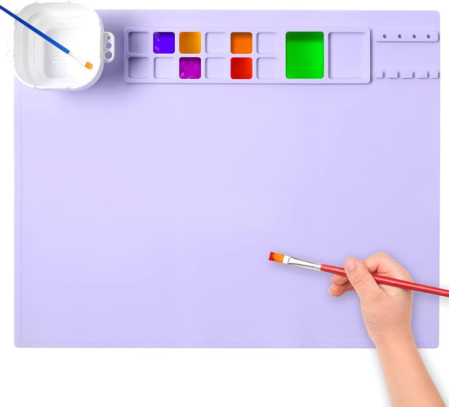 AWOKE Silicone Painting Mat - 20"X16" Silicone Art Mat with 1 Water Cup for Kids - Silcone Craft ... | Amazon (US)