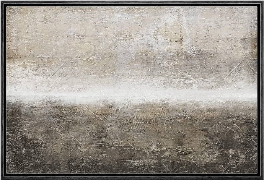 wall26 Framed Canvas Print Wall Art Minimal Brown Brush Stroke Pastel Landscape Abstract Shapes I... | Amazon (US)