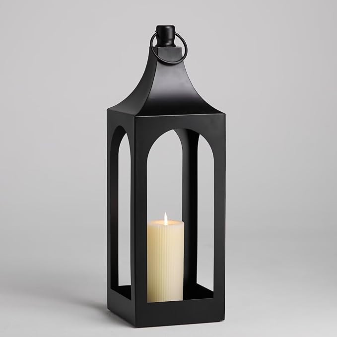 MOZEAL 25" Extra-Large Grace Spire Floor Lantern - Black Heavy Metal No Glass - Rust-Resistant, i... | Amazon (US)