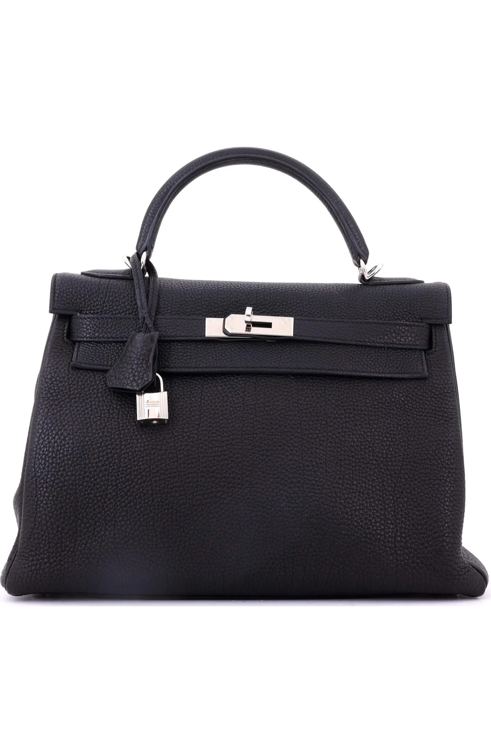 Kelly Handbag Black Togo with Palladium Hardware 32 | Nordstrom