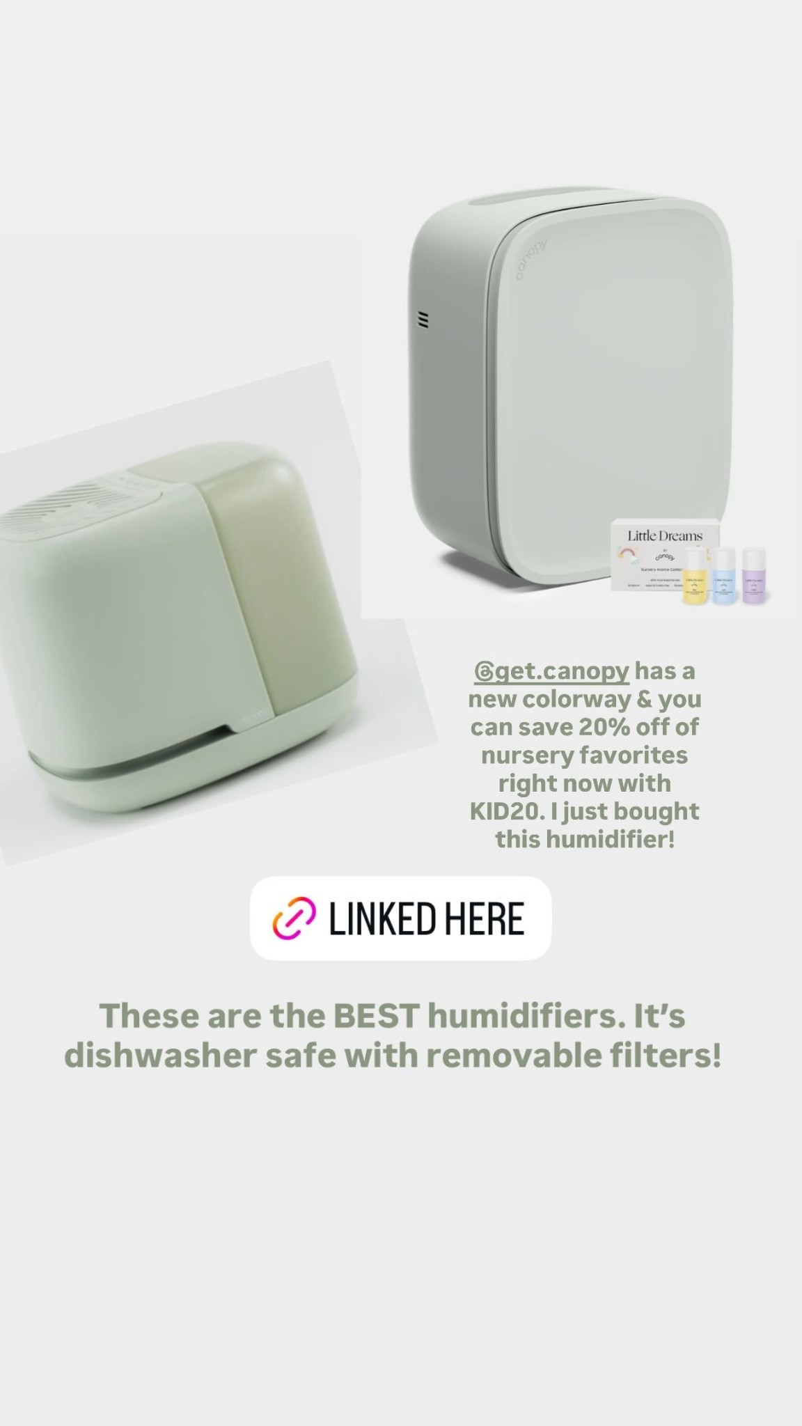 These are the BEST humidifiers. It’s dishwasher safe with removable filters!

 save 20% off of nursery favorites  right now with KID20

#LTKBaby #LTKKids #LTKmomlife