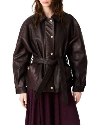 Maje Bianino Leather Belted Jacket | Bloomingdale's (US)