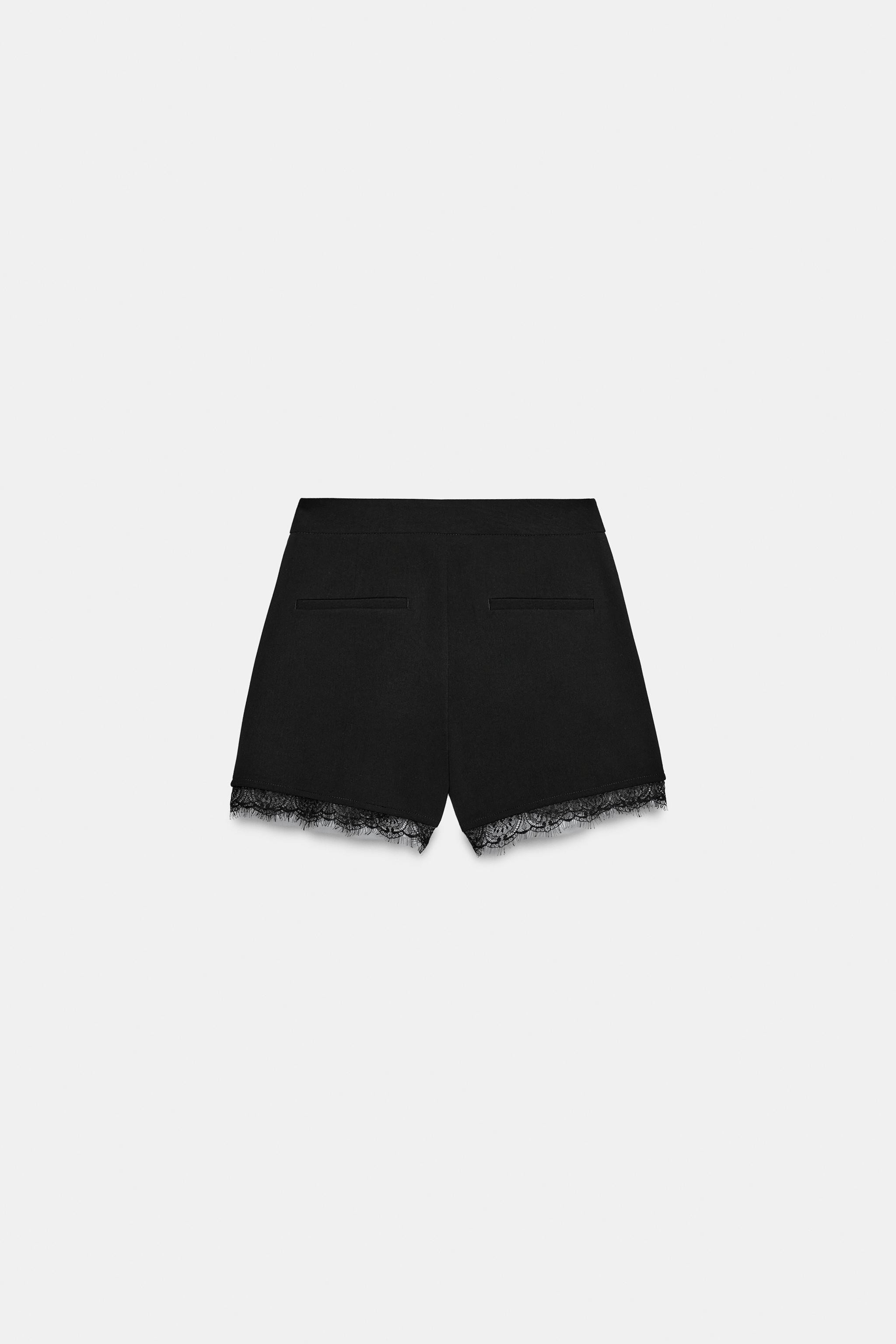 LACE-TRIMMED BERMUDA SHORTS | Zara UK