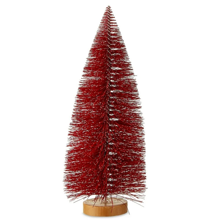 Red Christmas Village Pine Tree, 9 in, by Holiday Time | Walmart (US)