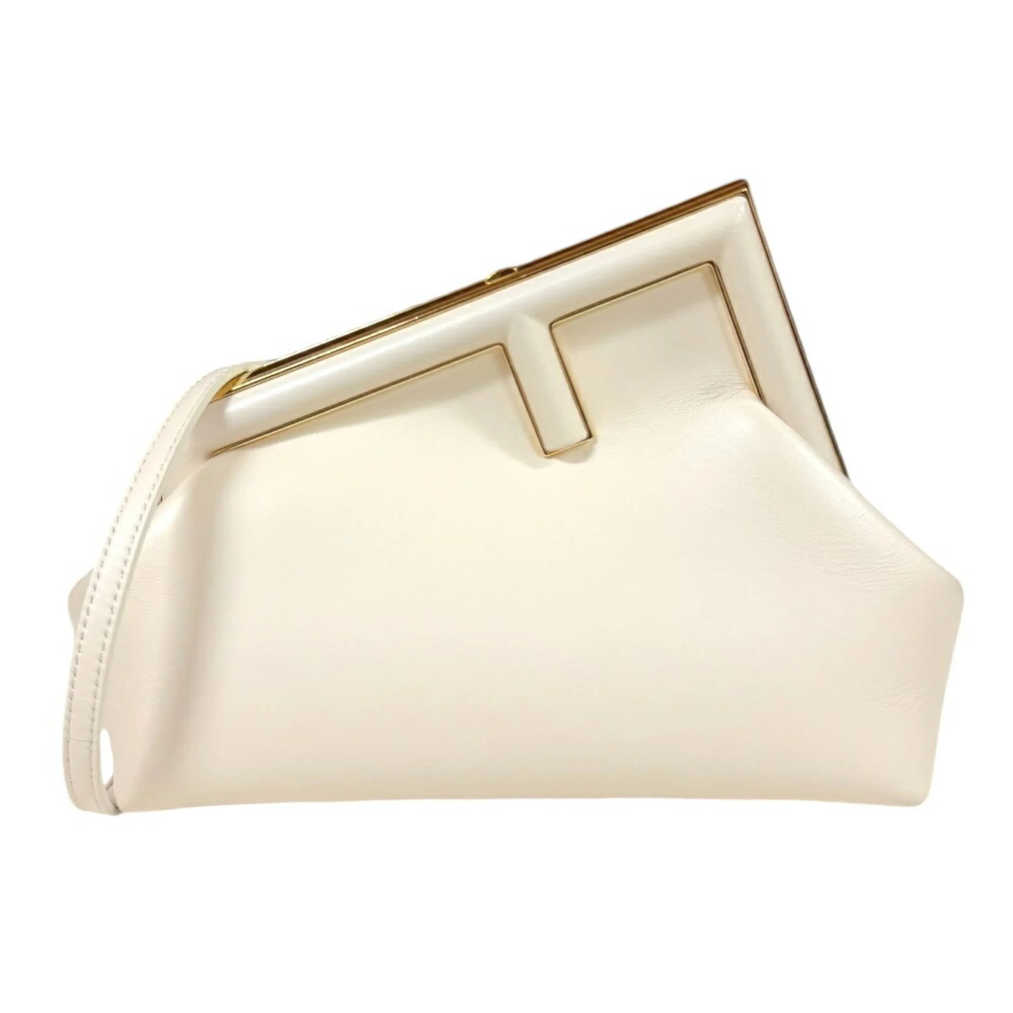 Pre-Owned FENDI First Small Shoulder Bag Leather 8BP129 White Women's (Good) | Walmart (US)