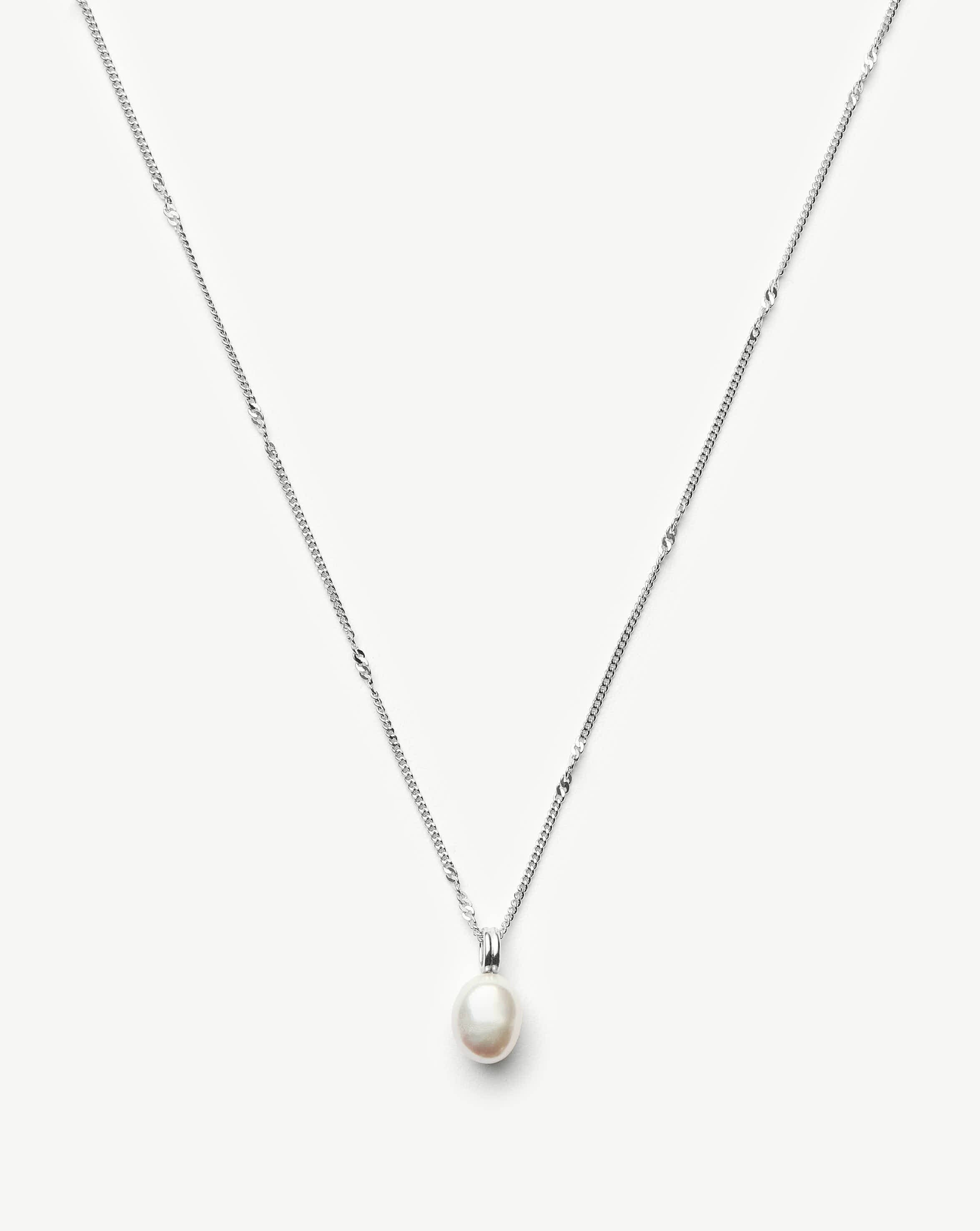 Baroque Pearl Twisted Chain Necklace - Silver | Missoma US | Missoma US