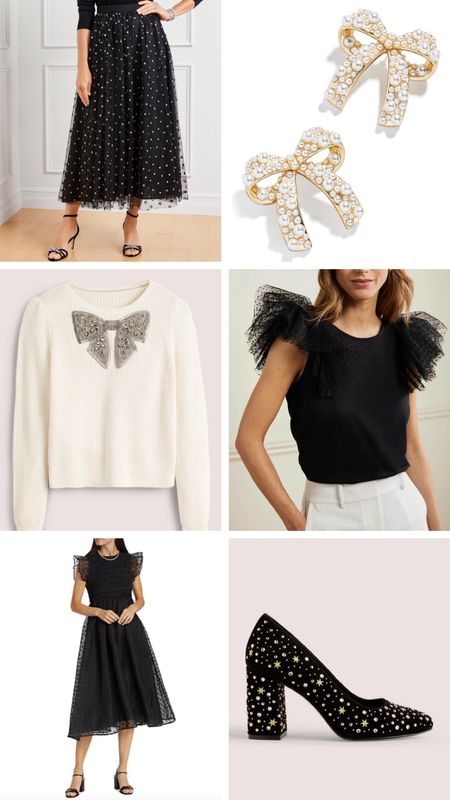 Loving these sparkly, bow-covered, tulle-layered pieces for the festive season ahead  | black and white festive holiday party looks 

#LTKHoliday #LTKSeasonal