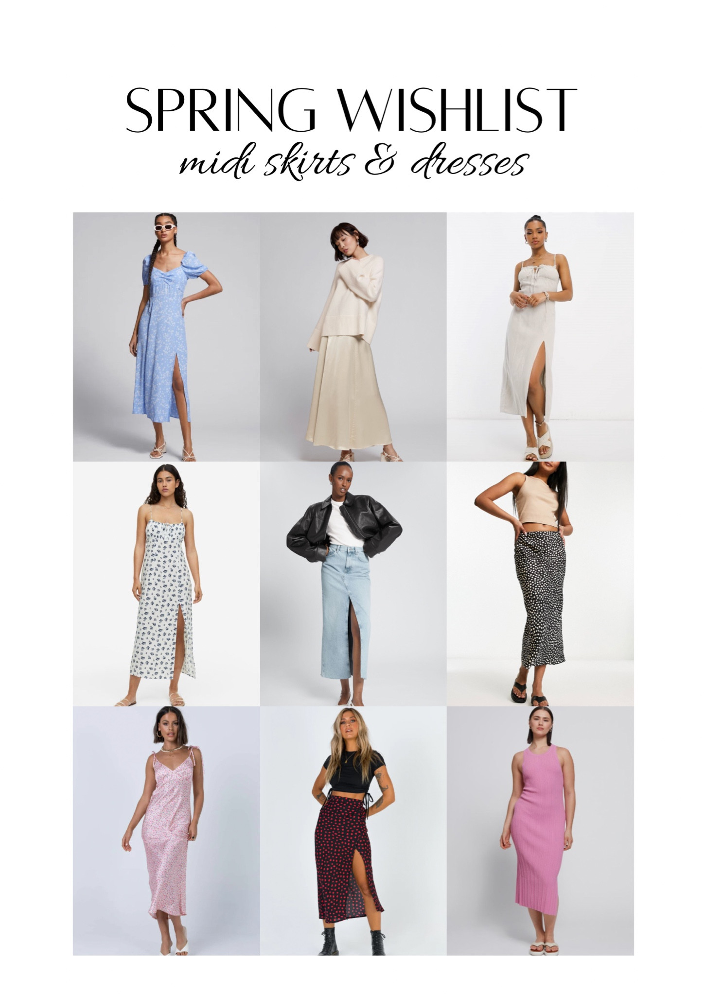 Spring wishlist: midi skirts & dresses💗

#LTKSeasonal #LTKFind #LTKfit