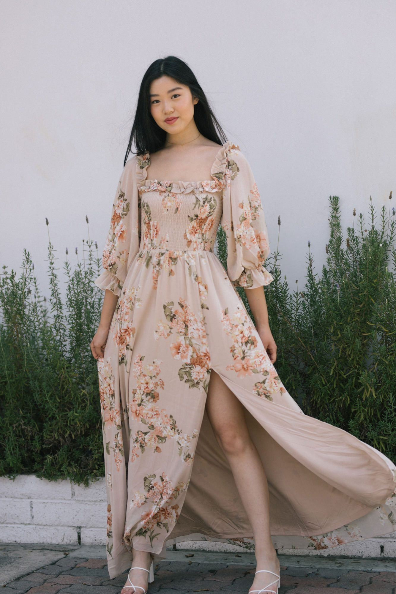 Miriam Smocked Maxi Dress | Morning Lavender