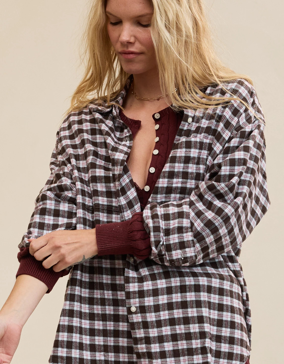 Aerie Anytime Fave Flannel Button Down Shirt | Aerie