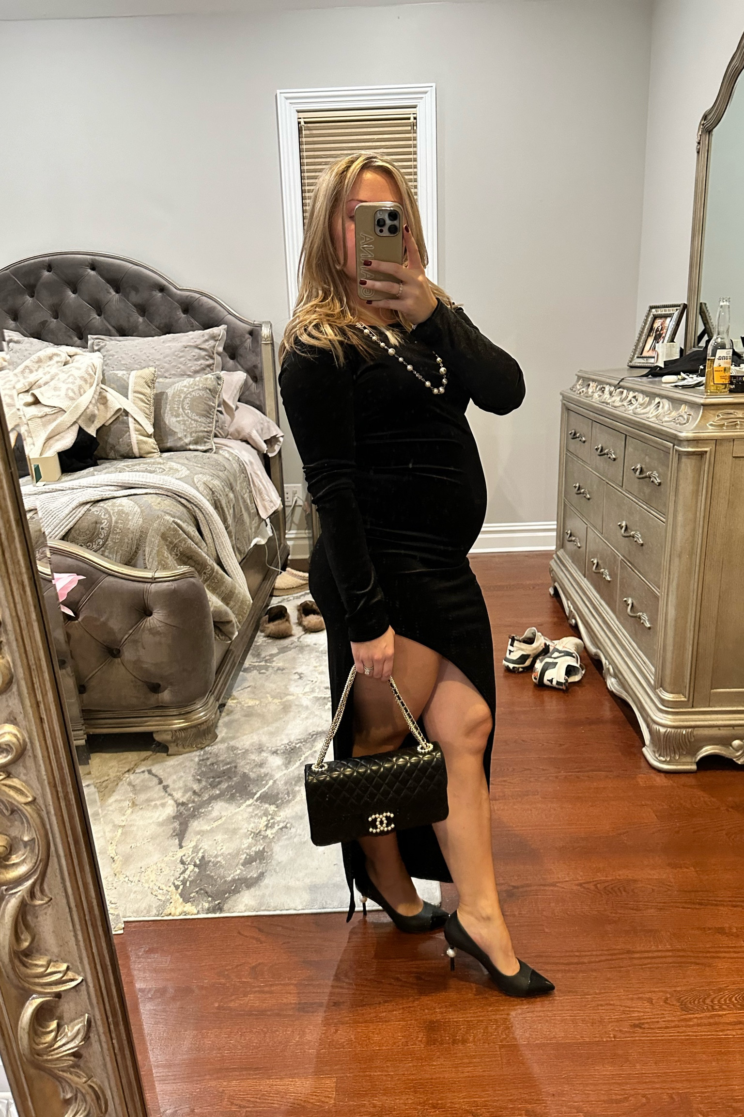 black velvet dress for a winter wedding (wearing size small-bump friendly)

#LTKfindsunder100 #LTKsalealert #LTKwedding