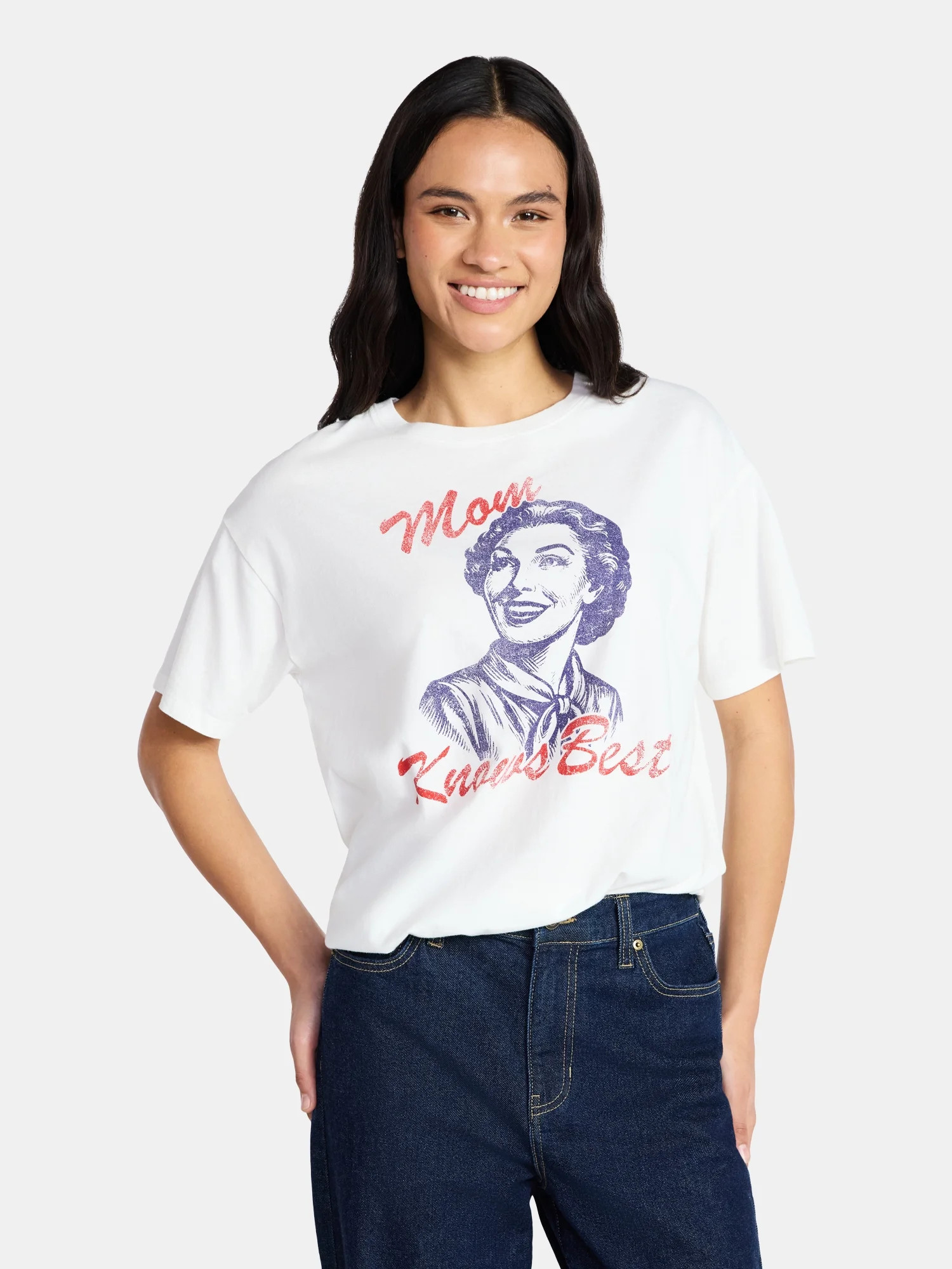 Mother’s Day Women’s All Knowing Cotton Graphic Tee from Way to Celebrate, Sizes S-XXXL | Walmart (US)
