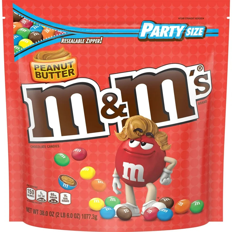 M&M's, Peanut Butter Chocolate Candy, Party Size, 38 Ounce | Walmart (US)