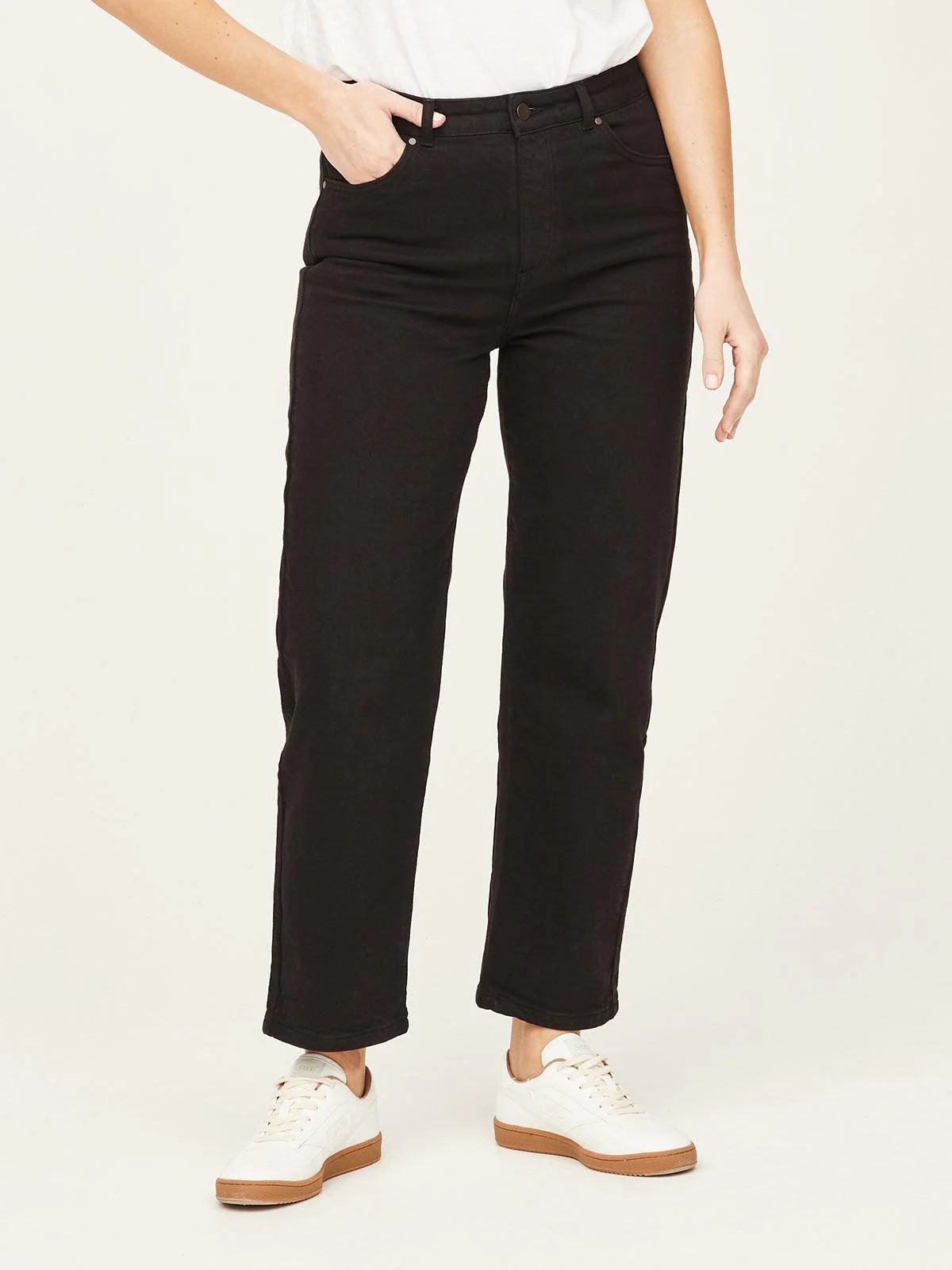 Essential Organic Cotton Straight Jeans in Black Wash | Thought (Global)