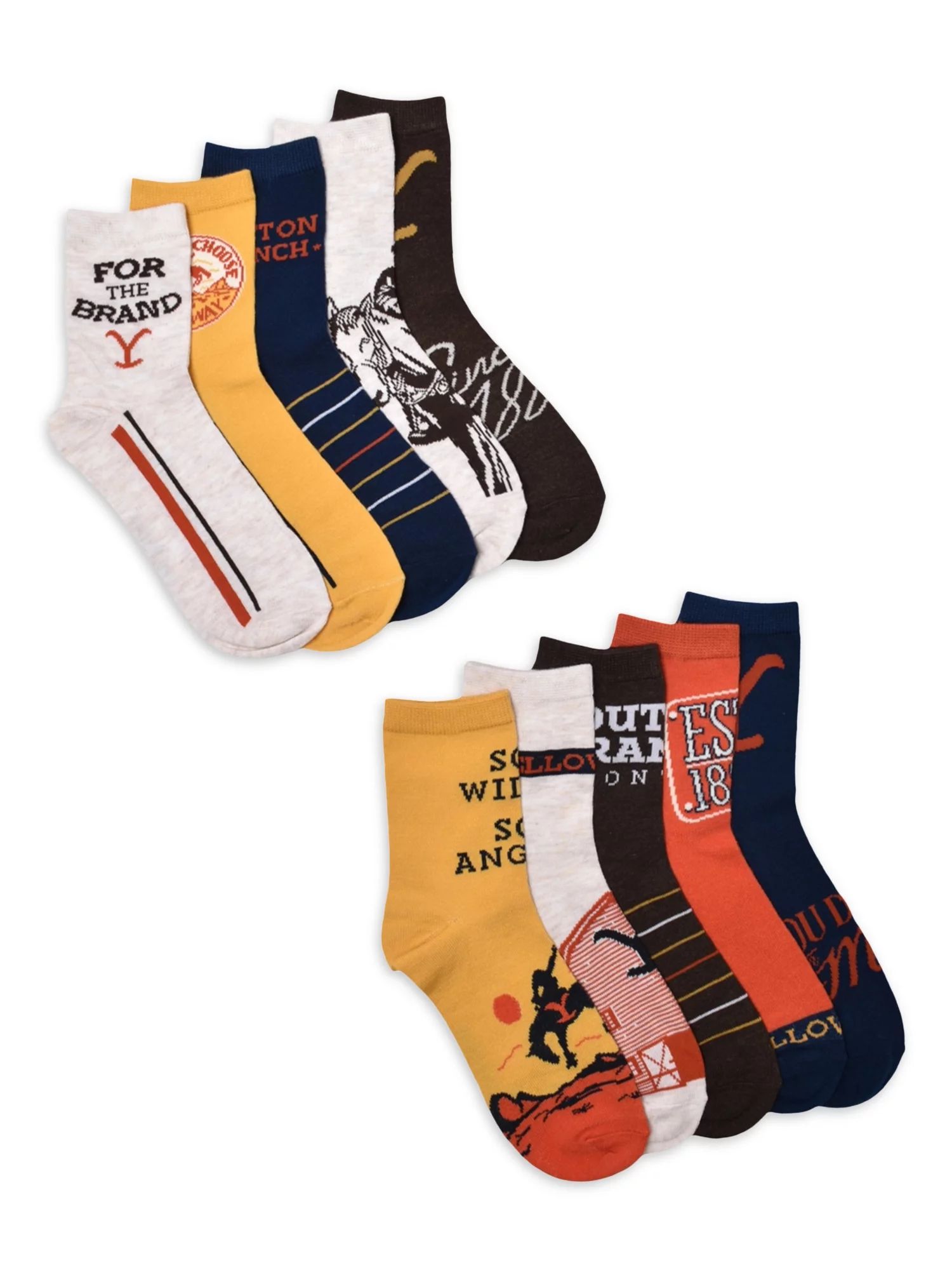 Paramount Yellowstone Women's Graphic Crew Socks, 10-Pack, Shoe Sizes 4-10 | Walmart (US)