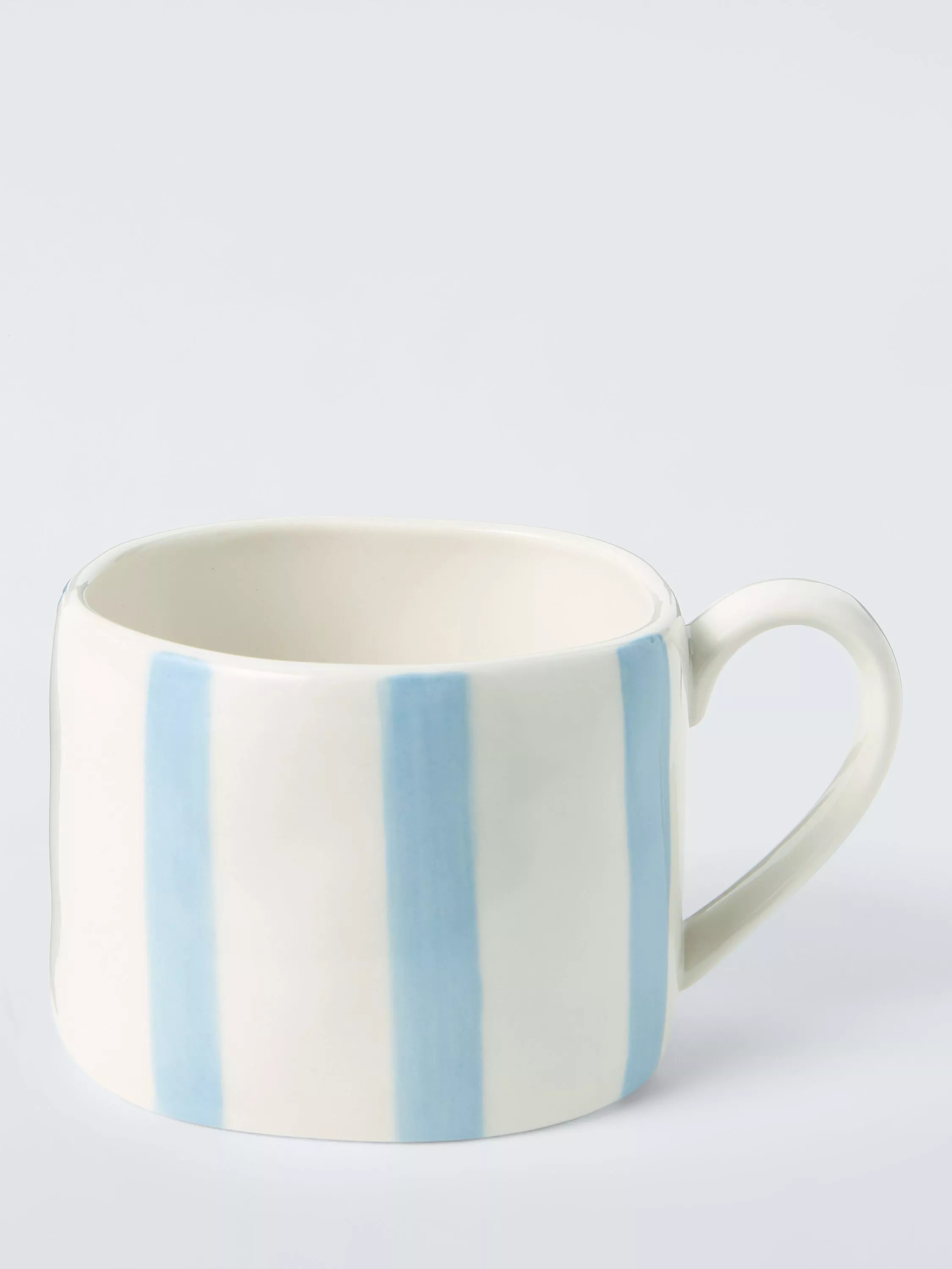 John Lewis Hand Painted Stripe Stoneware Mug, 350ml, Blue | John Lewis (UK)