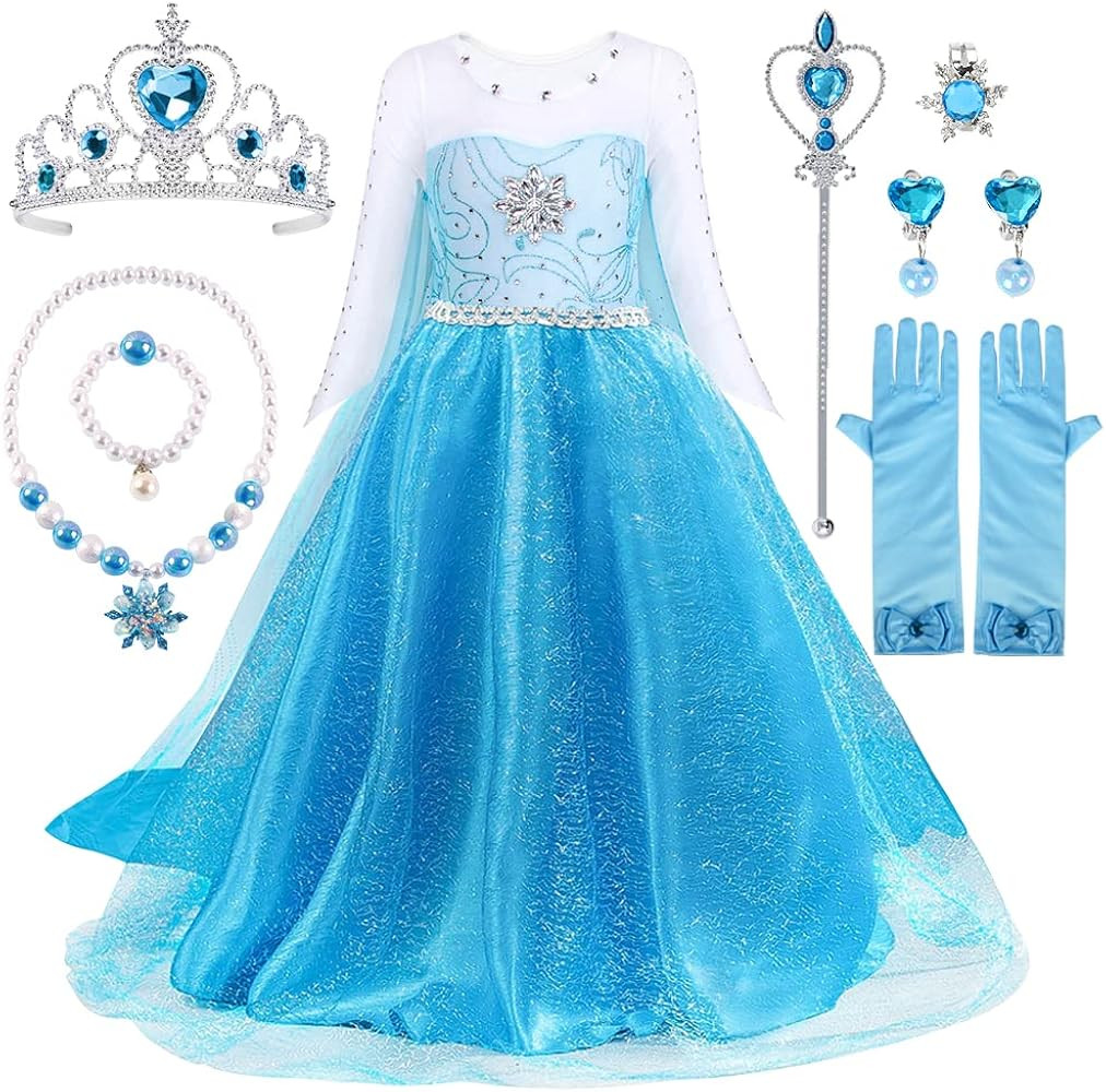 TOLOYE Princess Costumes for Girls, Princess Dress Up Clothes with Accessories for Birthday Party... | Amazon (US)