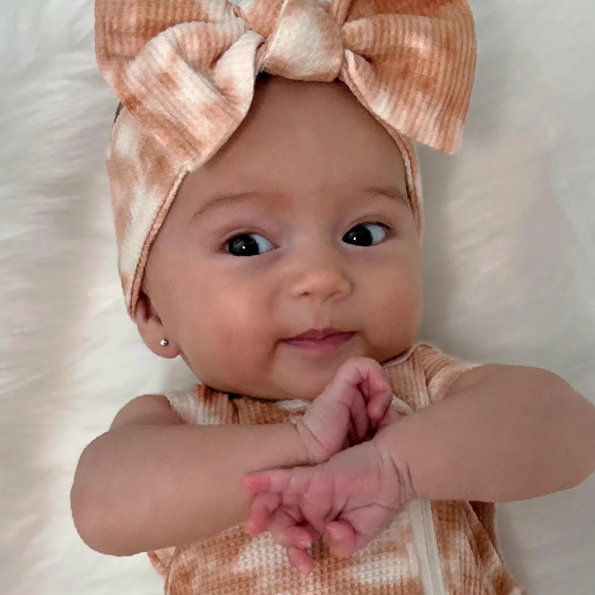 Organic Waffle Knot Bow, Spice Tie Dye | SpearmintLOVE