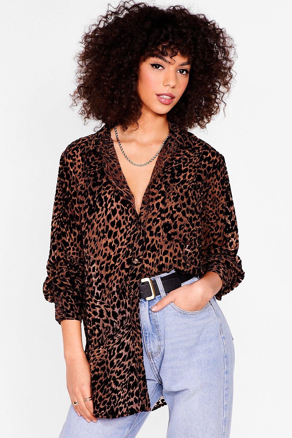 Womens Devore You Stay Oversized Cheetah Shirt - Brown | NastyGal (US & CA)