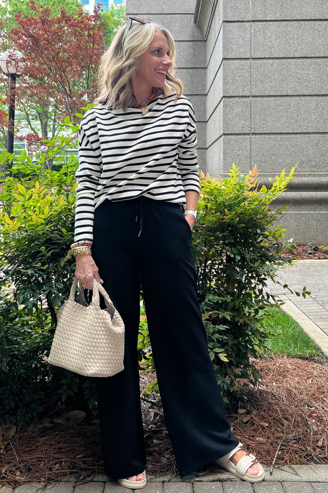 Restock & Sell out risk for this top
Wearing small 
Use code WELCOME20 today for 20% off one Spanx purchase (after that use LISAXSPANX for 15% off all purchases) 
Wearing small pants (use code LISA10) 

#LTKOver40 #LTKTravel #LTKSaleAlert