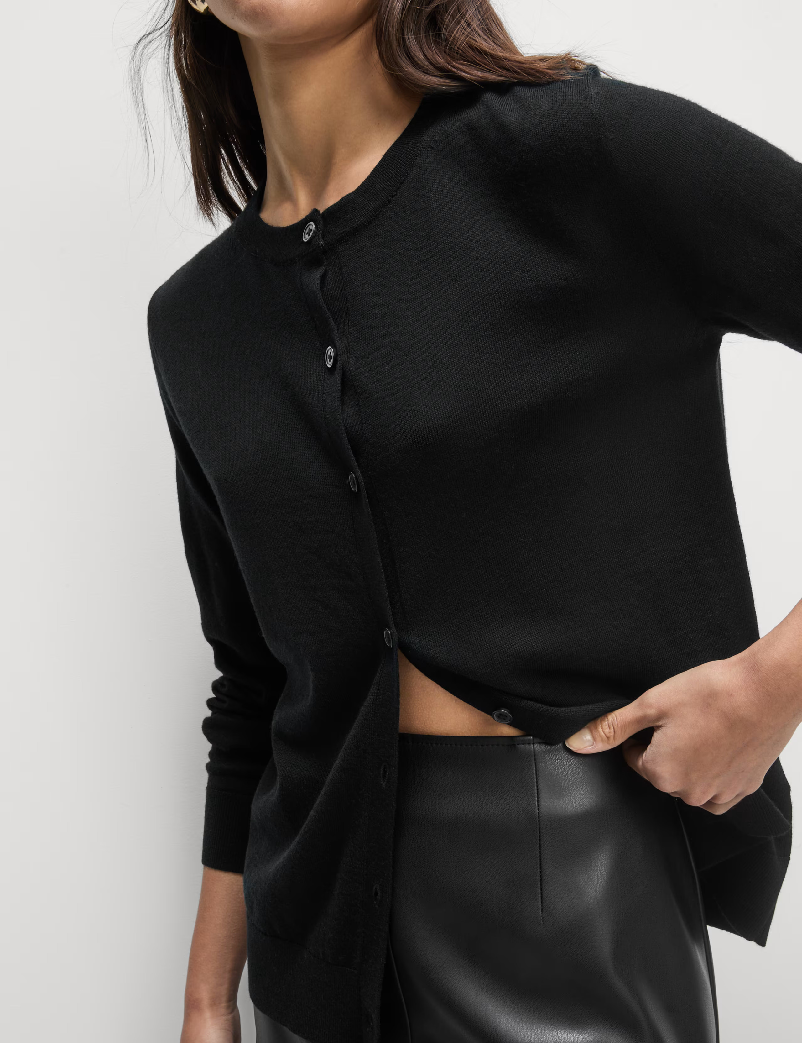 Pure Merino Wool Crew Neck Cardigan | Marks & Spencer (UK)