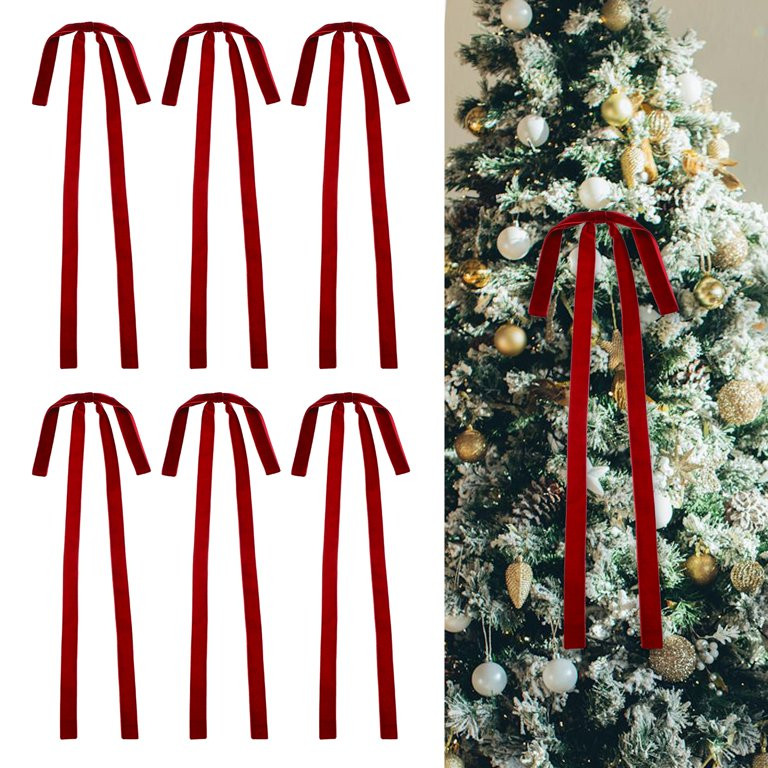 6 Pcs Pre-Tied Bows Satin Ribbon Bows 23.5x15.5" Twist Ties Gift Bows for Craft DIY Candy Bags Ch... | Walmart (US)