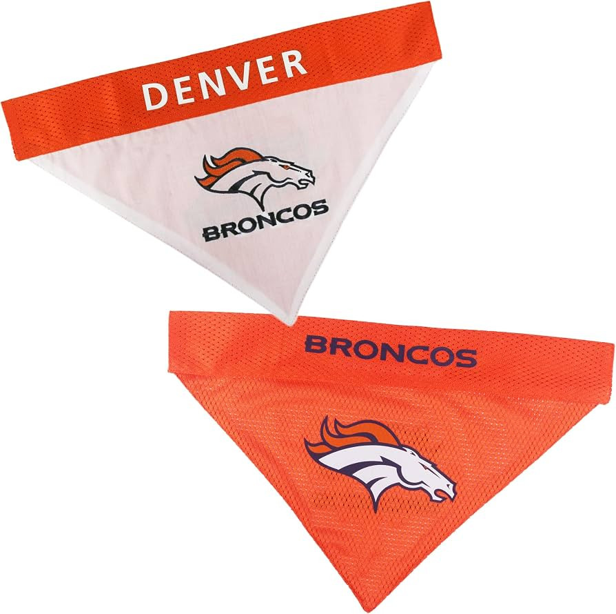 Pets First NFL DOG BANDANA - DENVER BRONCOS REVERSIBLE PET BANDANA. 2 Sided Sports Bandana with a... | Amazon (US)