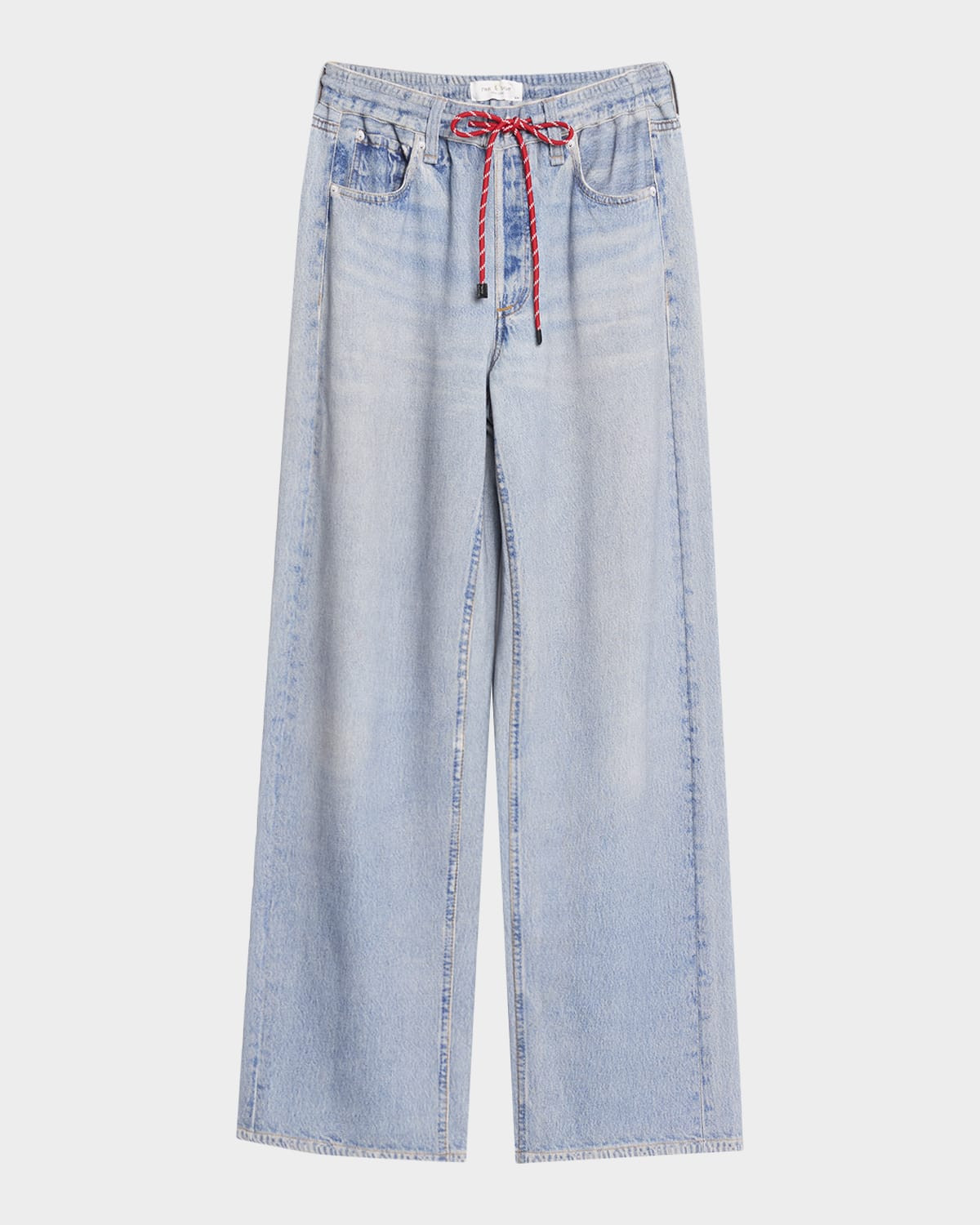 rb Miramar Terry Drawstring Wide-Leg Jeans | Neiman Marcus
