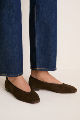 Chocolate Suede Nina Flats | Tuckernuck (US)