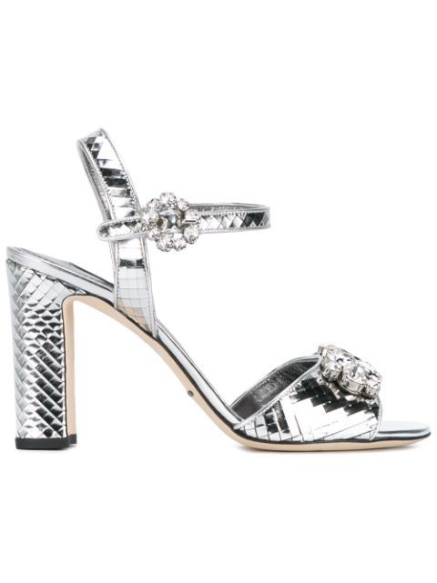 Dolce & Gabbana Mirrored Embellished Sandals | FarFetch US